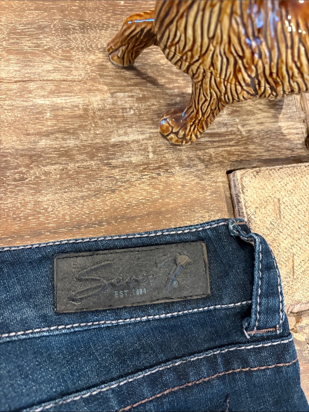 Seven7 Dark Blue women’s Denim Bootcut Flared Jeans size 14 - Picture 9 of 11